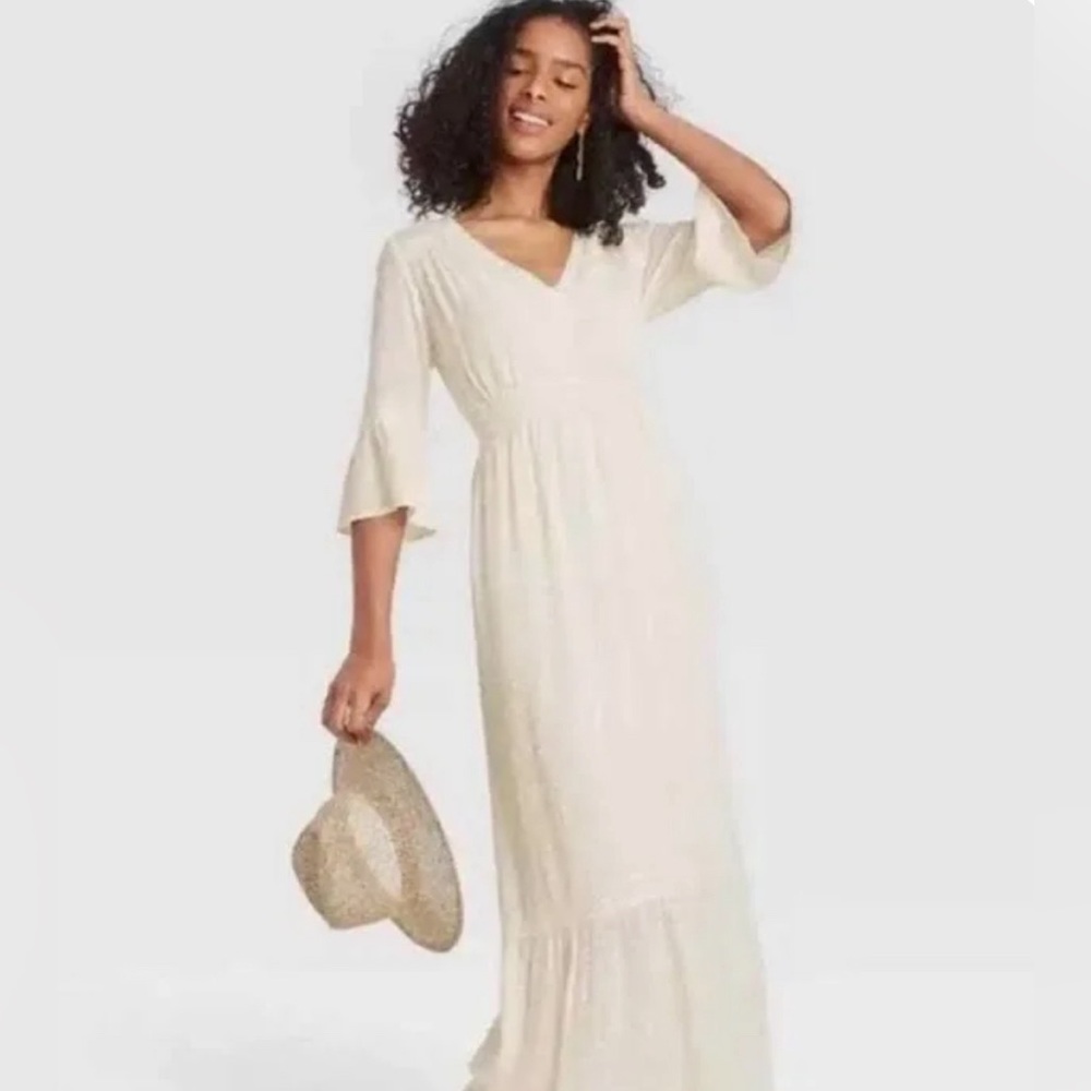 Knox Rose Cream Swiss Dot Summer Dress | Size S